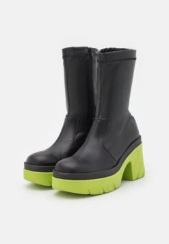 Steve Madden Georginia - Enkellaarsjes Met Plateauzool - Black/Lime -Caprice Winkel 39b9a74baf8d4facac5e2f8b3292afe3