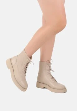 Enkellaarsjes Met Plateauzool - Latte