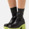 Steve Madden Georginia - Enkellaarsjes Met Plateauzool - Black/Lime -Caprice Winkel b9c2db1bb8ea4b5285816445167f995f