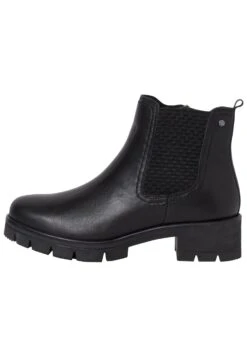 Tamaris Comfort - Enkellaarsjes Met Plateauzool - Black Nappa